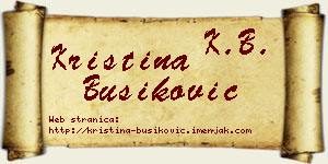 Kristina Bušiković vizit kartica